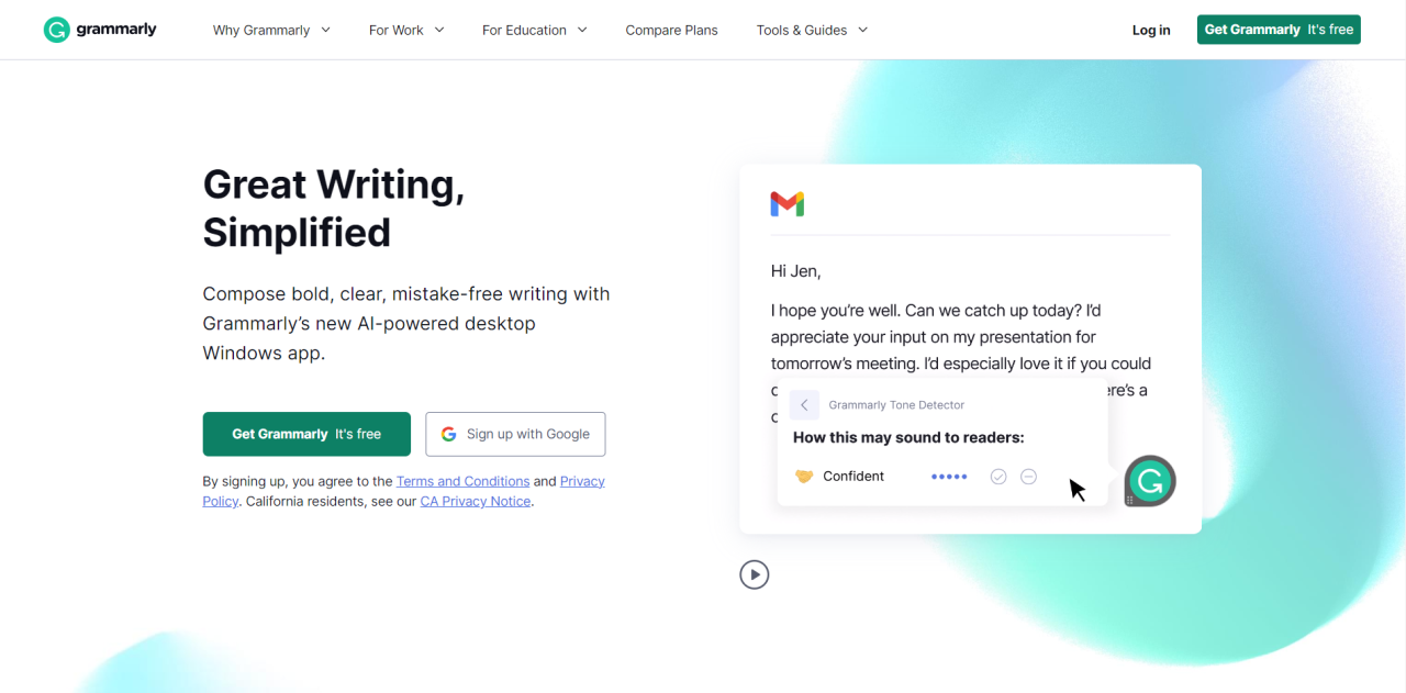 Grammarly Log in page interface