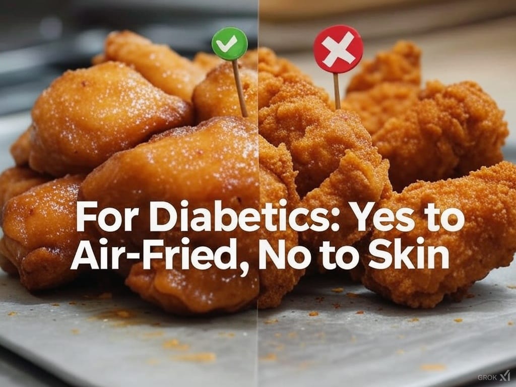 Safe and unsafe fried chicken choices for diabetics