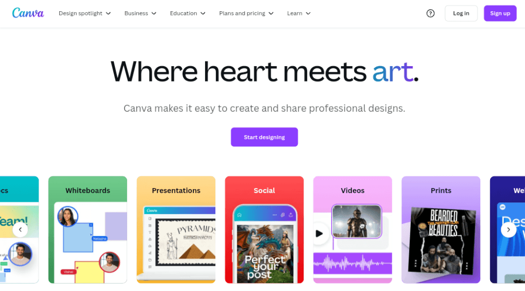 Screenshot of Canva’s design editor displaying various templates and editing tools for creating marketing graphics.